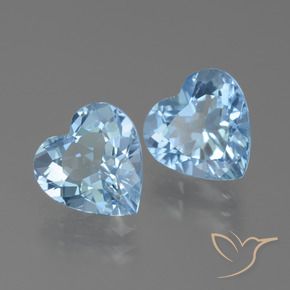 5.68 ctw Blue Topaz Stones, Natural Topaz in Heart Facet Shape for Sale