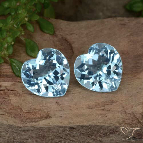 6.45ctw Natural Sky Blue Topaz, Heart, VS