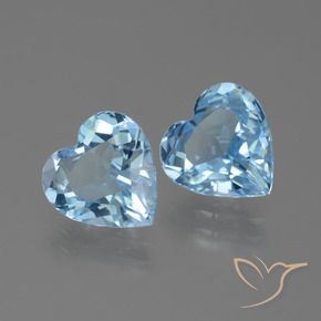 5.79 ctw Blue Topaz Stones, Natural Topaz in Heart Facet Shape for Sale