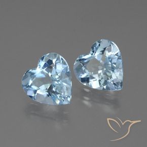 5.33 ctw Blue Topaz Stones, Natural Topaz in Heart Facet Shape for Sale