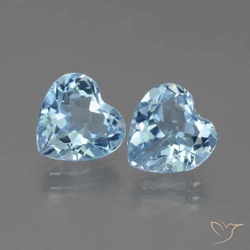5.44ctw Natural Sky Blue Topaz, Heart, VVS