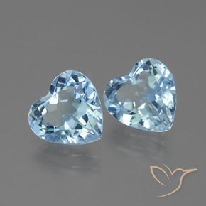 5.44 ctw Blue Topaz Stones, Natural Topaz in Heart Facet Shape for Sale