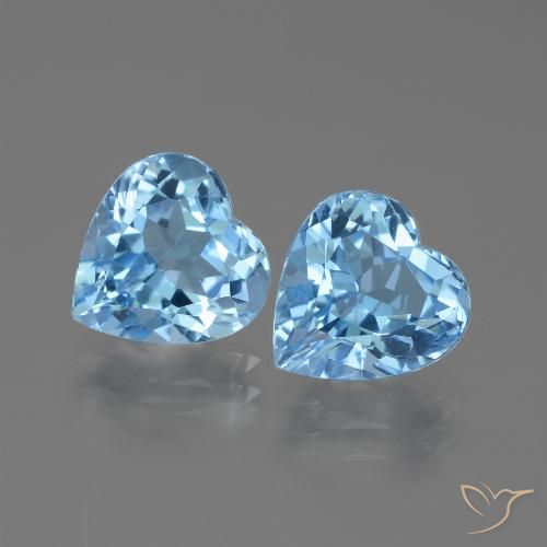 6.17ctw Natural Sky Blue Topaz, Heart, VVS