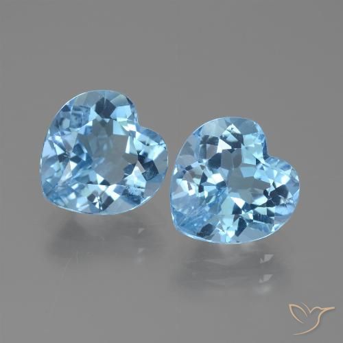 6.26ctw Natural Sky Blue Topaz, Heart, VVS