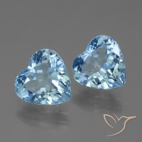 5.32 ctw Blue Topaz Stones, Natural Topaz in Heart Facet Shape for Sale