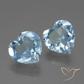 5.61 ctw Blue Topaz Stones, Natural Topaz in Heart Facet Shape for Sale