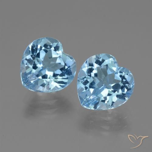 6.51 ct Sky Blue Topaz, 9.2 x 9.1 mm Heart Cut From Brazil, Photo A