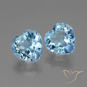 6.51 ctw Blue Topaz Stones, Natural Topaz in Heart Facet Shape for Sale