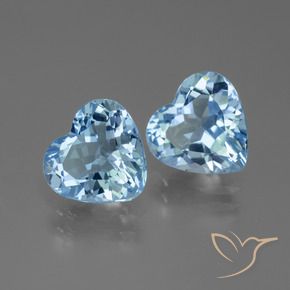 5.44 ctw Blue Topaz Stones, Natural Topaz in Heart Facet Shape for Sale