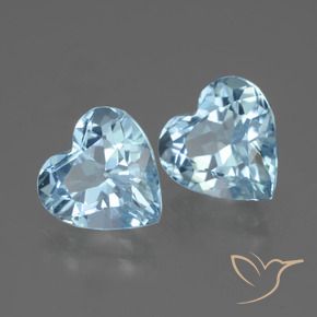 6.27 ctw Blue Topaz Stones, Natural Topaz in Heart Facet Shape for Sale