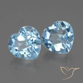 5.63 ctw Blue Topaz Stones, Natural Topaz in Heart Facet Shape for Sale