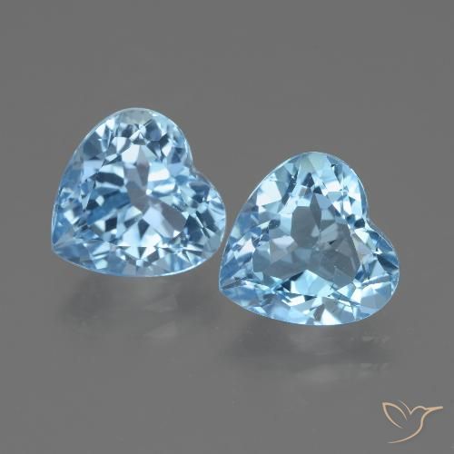 6.47ctw Natural Sky Blue Topaz, Heart, VVS-VS