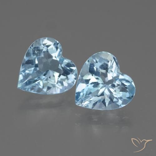 5.69 ct Sky Blue Topaz, 9.2 x 9 mm Heart Cut From Brazil, Photo A