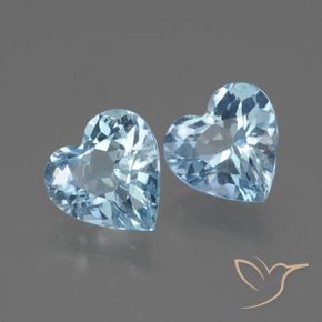 5.69 ctw Blue Topaz Stones, Natural Topaz in Heart Facet Shape for Sale