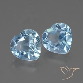 5.69 ctw Blue Topaz Stones, Natural Topaz in Heart Facet Shape for Sale