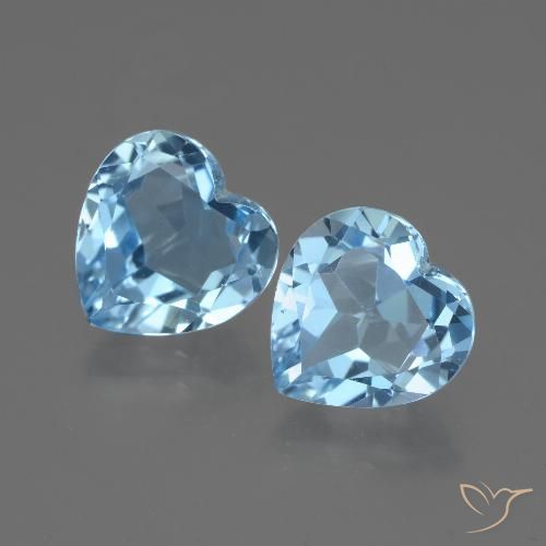 5.91ctw Natural Sky Blue Topaz, Heart, VVS