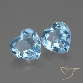 5.91 ctw Blue Topaz Stones, Natural Topaz in Heart Facet Shape for Sale