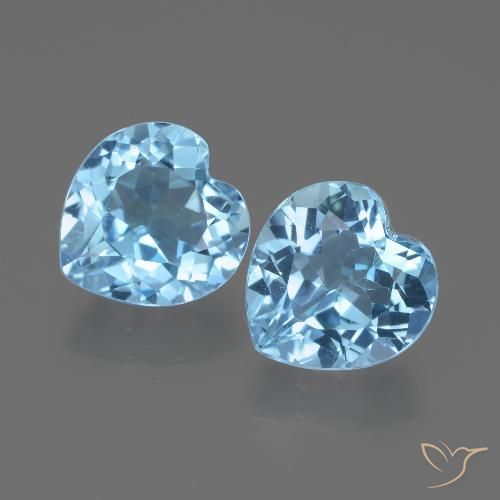 6.06ctw Natural Sky Blue Topaz, Heart, VVS