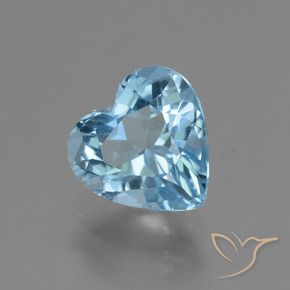 3.22 ct Blue Topaz Stone, Natural Topaz in Heart Facet Shape for Sale