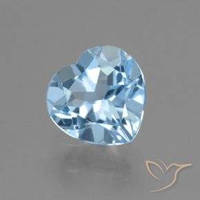 2.90 ct Blue Topaz Stone, Natural Topaz in Heart Facet Shape for Sale