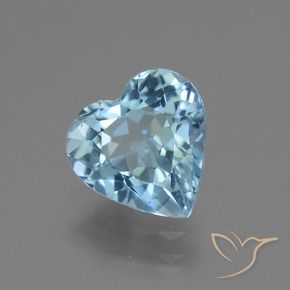 2.91 ct Blue Topaz Stone, Natural Topaz in Heart Facet Shape for Sale