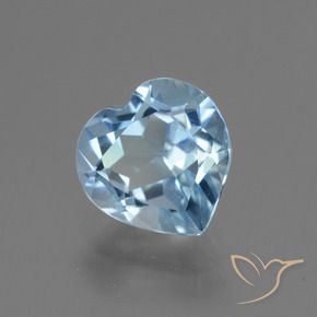 3.03 ct Blue Topaz Stone, Natural Topaz in Heart Facet Shape for Sale