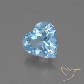 2.63 ct Blue Topaz Stone, Natural Topaz in Heart Facet Shape for Sale