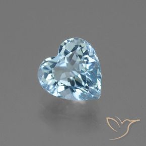 3.18 ct Blue Topaz Stone, Natural Topaz in Heart Facet Shape for Sale