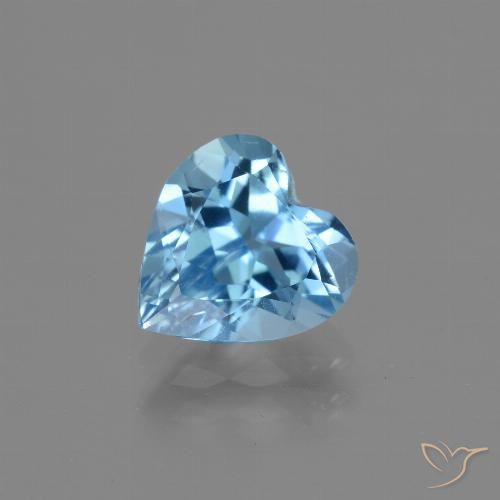 2.67 ct Swiss Blue Topaz, 8.8 x 8.5 mm Heart Cut From Brazil, Photo A