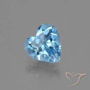 2.67 ct Blue Topaz Stone, Natural Topaz in Heart Facet Shape for Sale