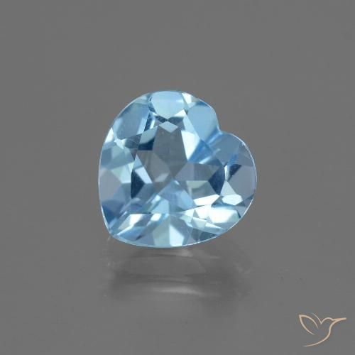 2.74ct Natural Sky Blue Topaz, Heart, VVS