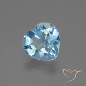 2.74 ct Blue Topaz Stone, Natural Topaz in Heart Facet Shape for Sale