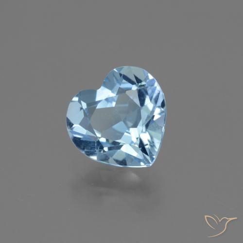 2.53 ct Blue Topaz Stone, Natural Topaz in Heart Facet Shape for Sale