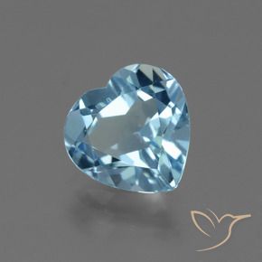2.76 ct Blue Topaz Stone, Natural Topaz in Heart Facet Shape for Sale