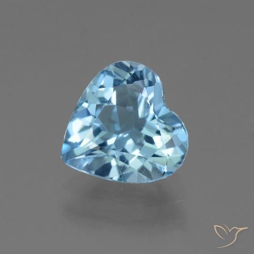 2.44ct Natural Sky Blue Topaz, Heart, VVS