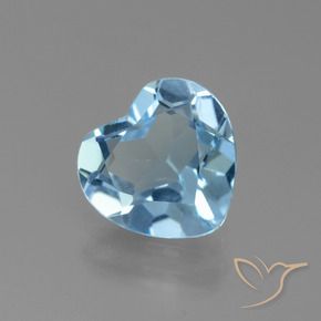 2.58 ct Blue Topaz Stone, Natural Topaz in Heart Facet Shape for Sale