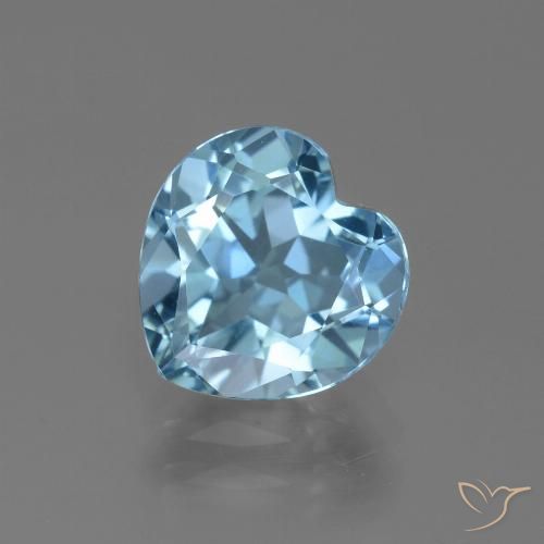 3.11ct Natural Sky Blue Topaz, Heart, VVS