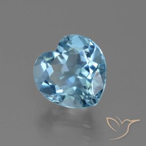 3.11 ct Blue Topaz Stone, Natural Topaz in Heart Facet Shape for Sale