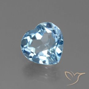 2.72 ct Blue Topaz Stone, Natural Topaz in Heart Facet Shape for Sale