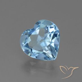 3.08 ct Blue Topaz Stone, Natural Topaz in Heart Facet Shape for Sale