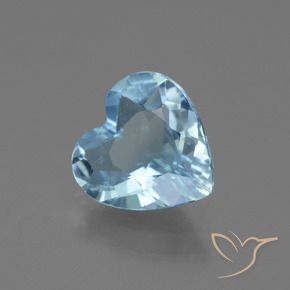 2.31 ct Blue Topaz Stone, Natural Topaz in Heart Facet Shape for Sale