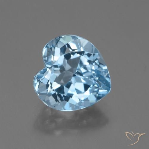 3.19ct Natural Sky Blue Topaz, Heart, VVS
