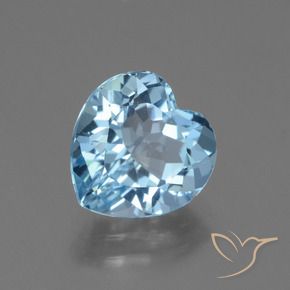 3.19 ct Blue Topaz Stone, Natural Topaz in Heart Facet Shape for Sale