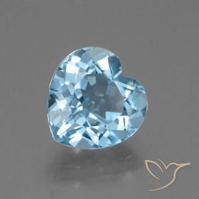 3.11 ct Blue Topaz Stone, Natural Topaz in Heart Facet Shape for Sale