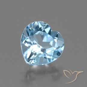 3.01 ct Blue Topaz Stone, Natural Topaz in Heart Facet Shape for Sale