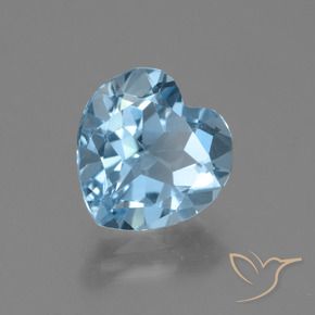 2.94 ct Blue Topaz Stone, Natural Topaz in Heart Facet Shape for Sale