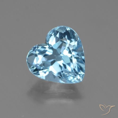 Свисс-Блю Топаз Камень - 2.9ct Фасетная огранка формы Сердце (ID: 443154)