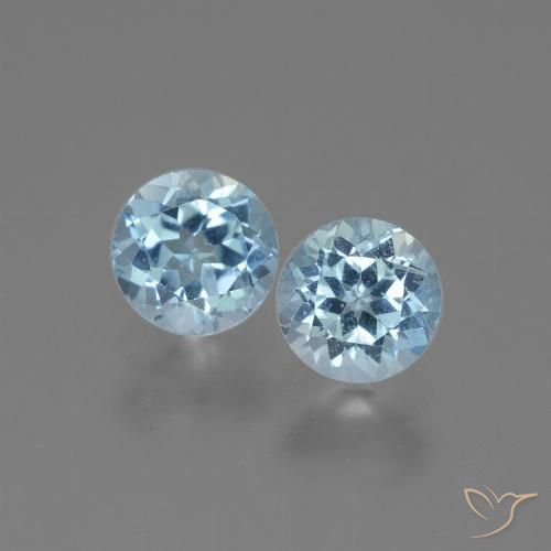 2.16 ct Loose Sky Blue Topaz, 6.1 mm Round Cut From Brazil, Photo A