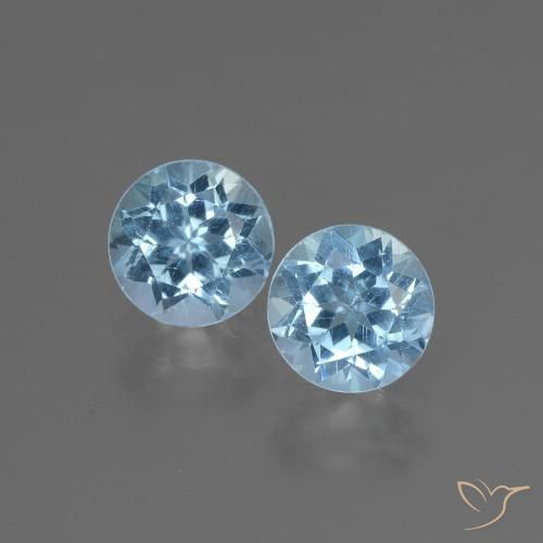 Sky Blue Topaz Gem - 1.1ct Round Facet (ID: 444622)