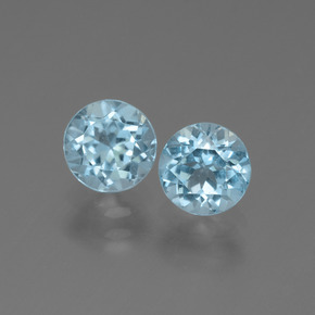 Intense Baby Blue 黄玉 Gem - 1ct 圆形切面 (ID: 444744)
